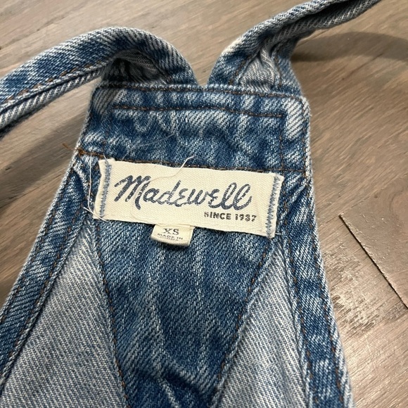 Madewell Women Size XS Cotton Denim Shortalls Bib Jean Overall Shorts - Picture 5 of 9